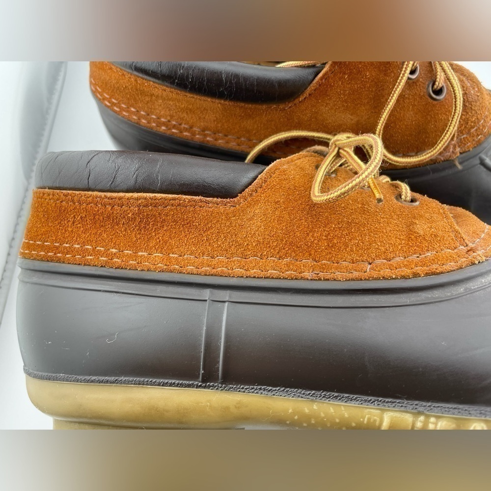 LaCrosse Men’s Brown Leather 3 Eye Duck Shoes Low Rain Muck Steel Shank Size 11  - Picture 6 of 13